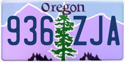 OR license plate 936ZJA