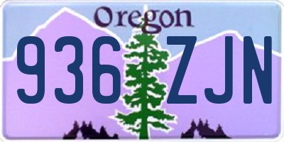 OR license plate 936ZJN