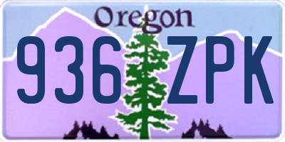 OR license plate 936ZPK