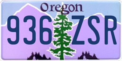OR license plate 936ZSR
