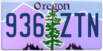 OR license plate 936ZTN