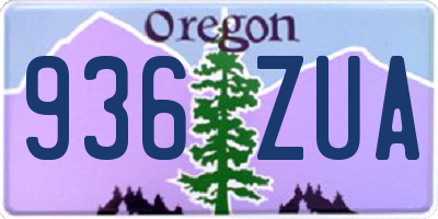OR license plate 936ZUA