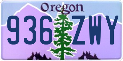 OR license plate 936ZWY