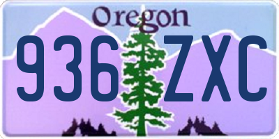 OR license plate 936ZXC