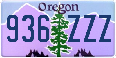 OR license plate 936ZZZ