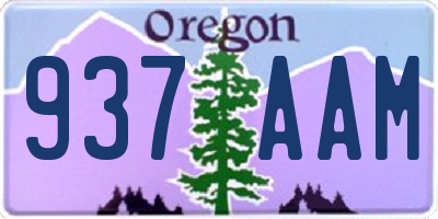 OR license plate 937AAM