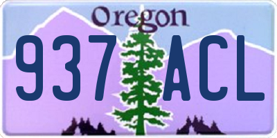 OR license plate 937ACL