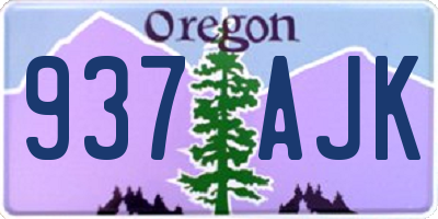 OR license plate 937AJK