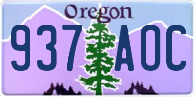 OR license plate 937AOC