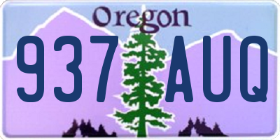 OR license plate 937AUQ