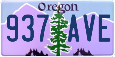 OR license plate 937AVE
