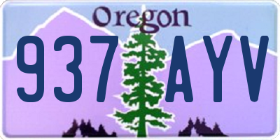 OR license plate 937AYV