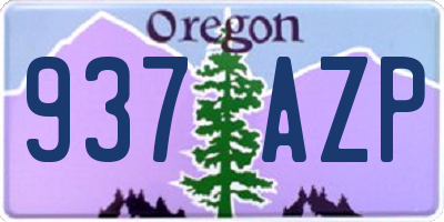OR license plate 937AZP