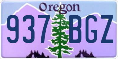 OR license plate 937BGZ