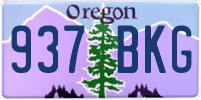 OR license plate 937BKG