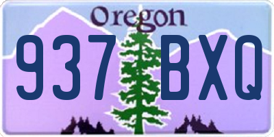 OR license plate 937BXQ