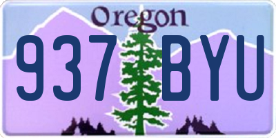 OR license plate 937BYU