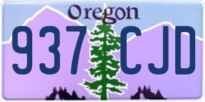 OR license plate 937CJD