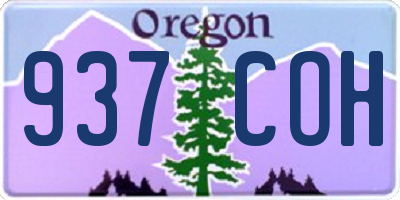 OR license plate 937COH