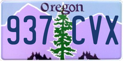 OR license plate 937CVX
