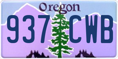 OR license plate 937CWB