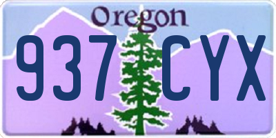 OR license plate 937CYX