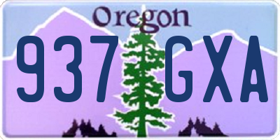 OR license plate 937GXA