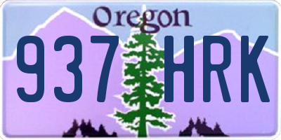 OR license plate 937HRK