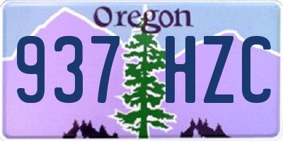 OR license plate 937HZC