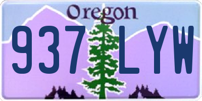 OR license plate 937LYW