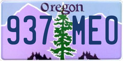 OR license plate 937MEO