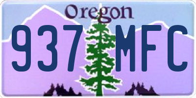 OR license plate 937MFC