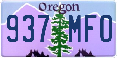 OR license plate 937MFO
