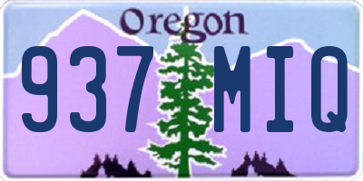 OR license plate 937MIQ