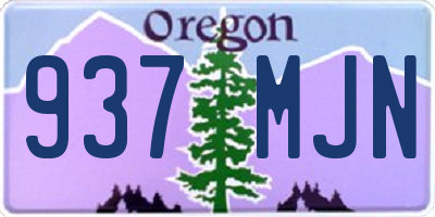 OR license plate 937MJN