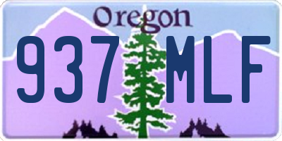 OR license plate 937MLF