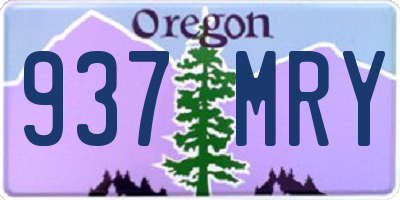 OR license plate 937MRY
