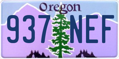 OR license plate 937NEF
