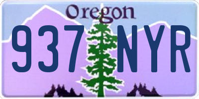 OR license plate 937NYR