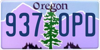 OR license plate 937OPD