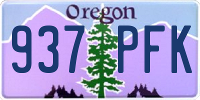 OR license plate 937PFK