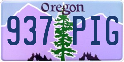 OR license plate 937PIG
