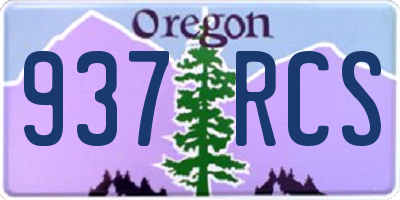 OR license plate 937RCS