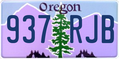 OR license plate 937RJB