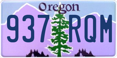 OR license plate 937RQM