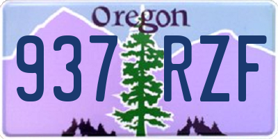 OR license plate 937RZF