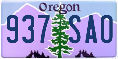 OR license plate 937SAO