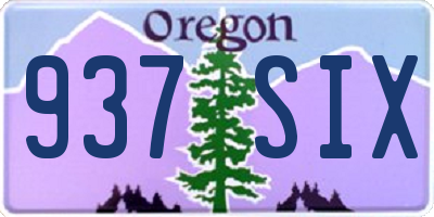 OR license plate 937SIX