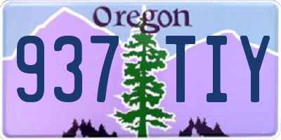 OR license plate 937TIY