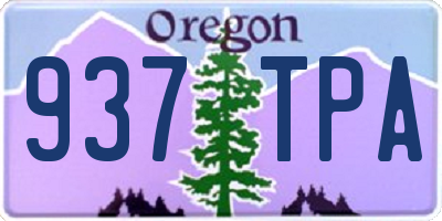 OR license plate 937TPA